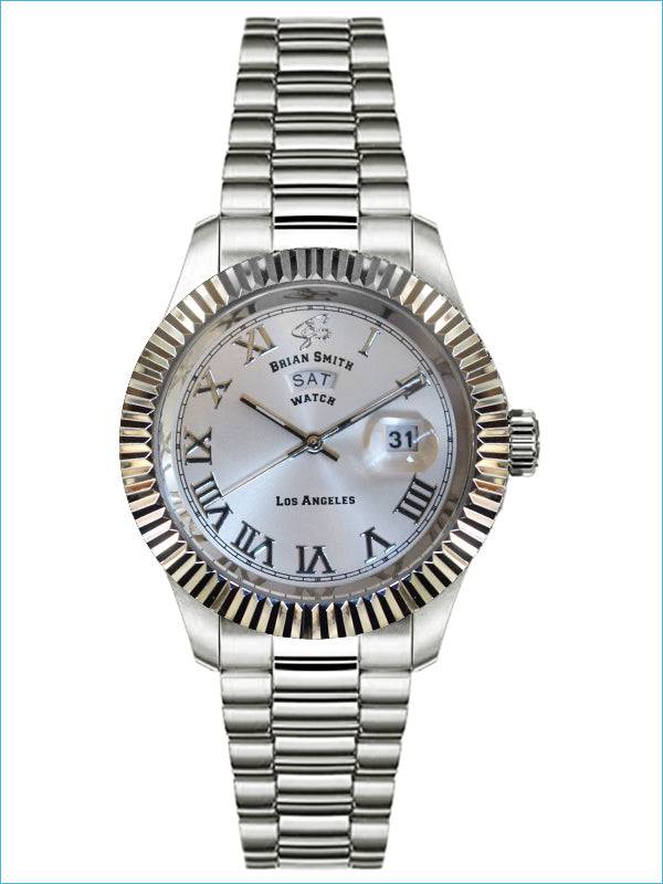 BRIAN SMITH - LOS ANGELES SILVER/WHITE QUARTZ WATCH - 7802 BRIAN SMITH - LOS ANGELES SILVER/WHITE QUARTZ WATCH - 7802
